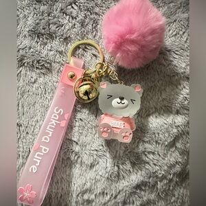 Sakura Pink Bear Keychain